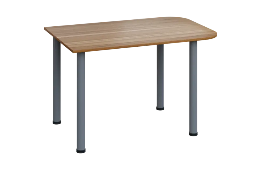 EJH 2 - 120 přístavba jednací, kovová podnož stříbrná, deska 25 mm, ořech světlý